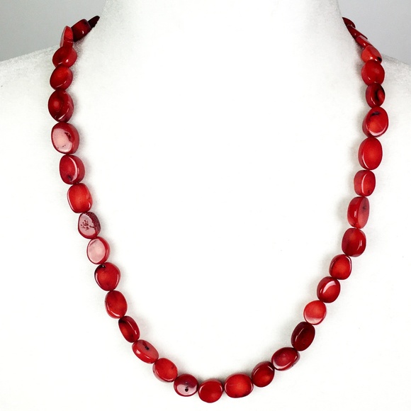 Macy's Jewelry - Red Coral Necklace Sterling Silver